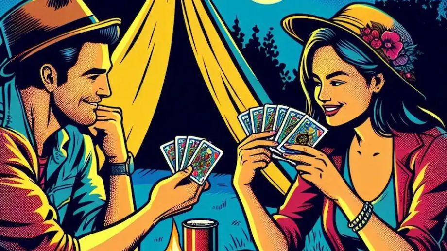 A couple playing games at camp