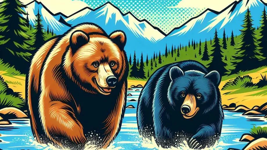 Brown bear in spring