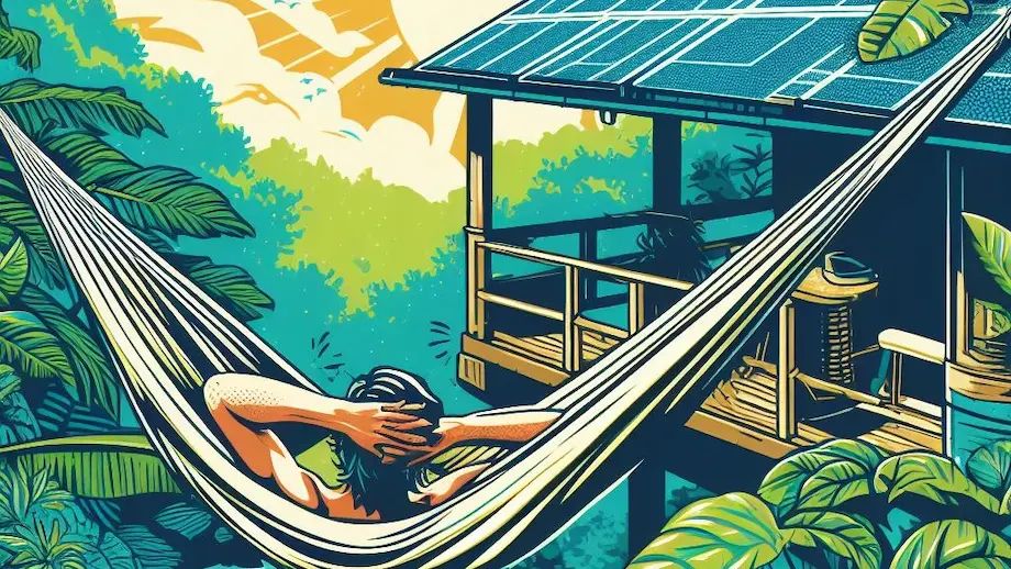 AI generated image of traveler visiting farmers market