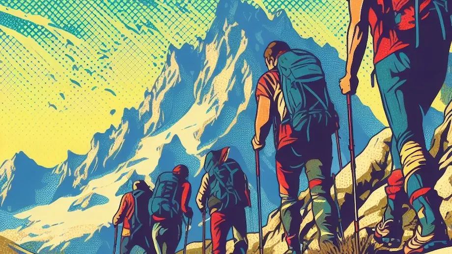 A hiker at the summit