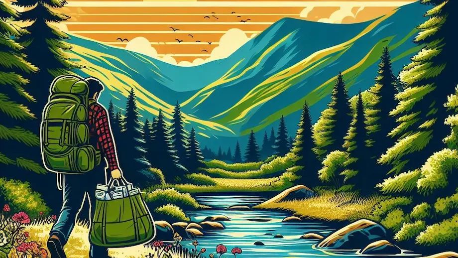 A hiker packing out their trash