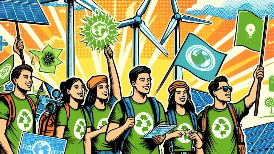 A group of people cleaning up the outdoors